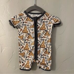 Little One Shop Bamboo Construction Print Romper- Newborn
